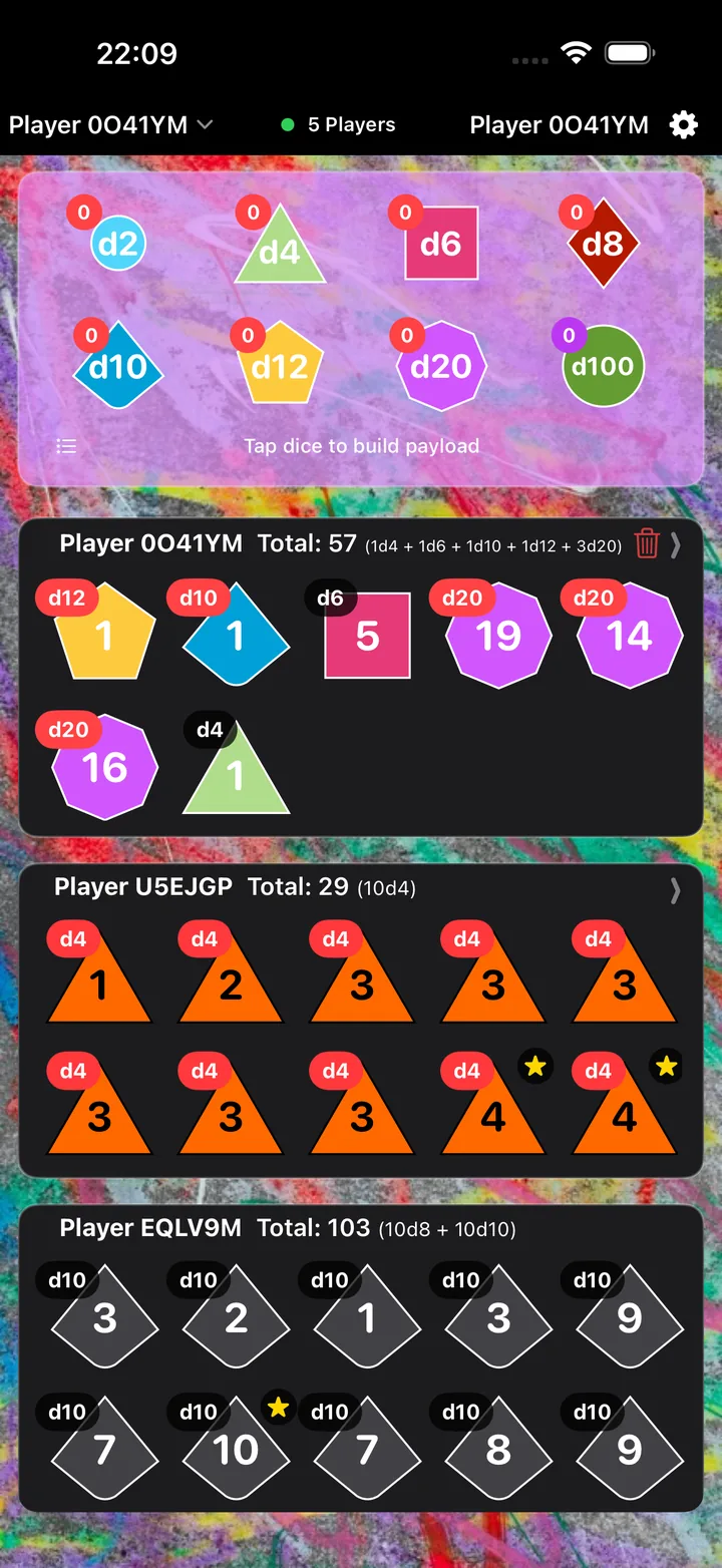 Local Dice Main Rolling Tray Interface